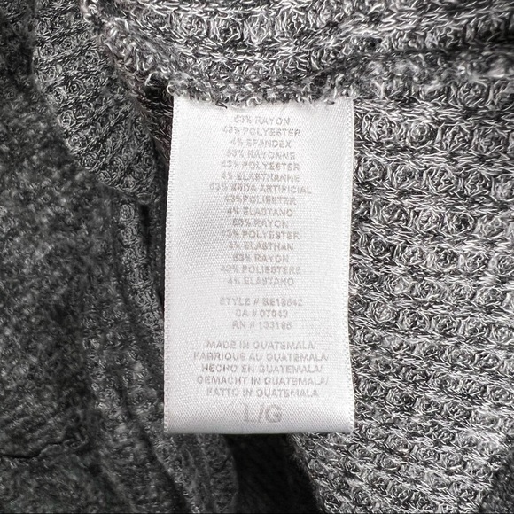 Anthropologie Eri + Ali Tiered Mock Neck Bronte Sweater in Marled Gray/Black L - Picture 6 of 6